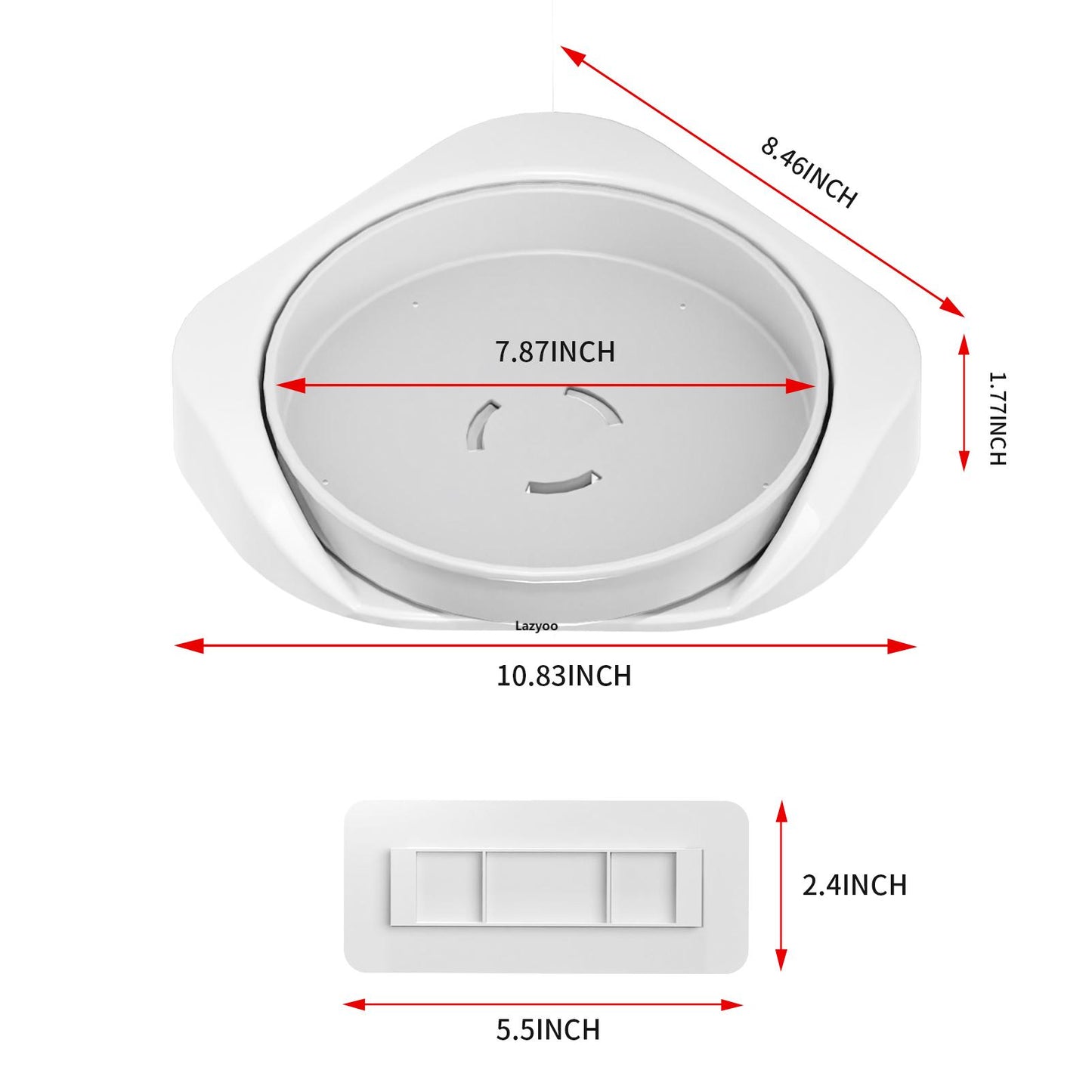 Lazyoo shower lazy susan,360° Rotate Shower Organizer Shelves,No Drilling Corner Shower Shelf Rack for Bathroom, Dorm and Kitchen